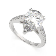 Karina Pear Cut Pave 6 Prong Engagement Ring Setting - Nivetta